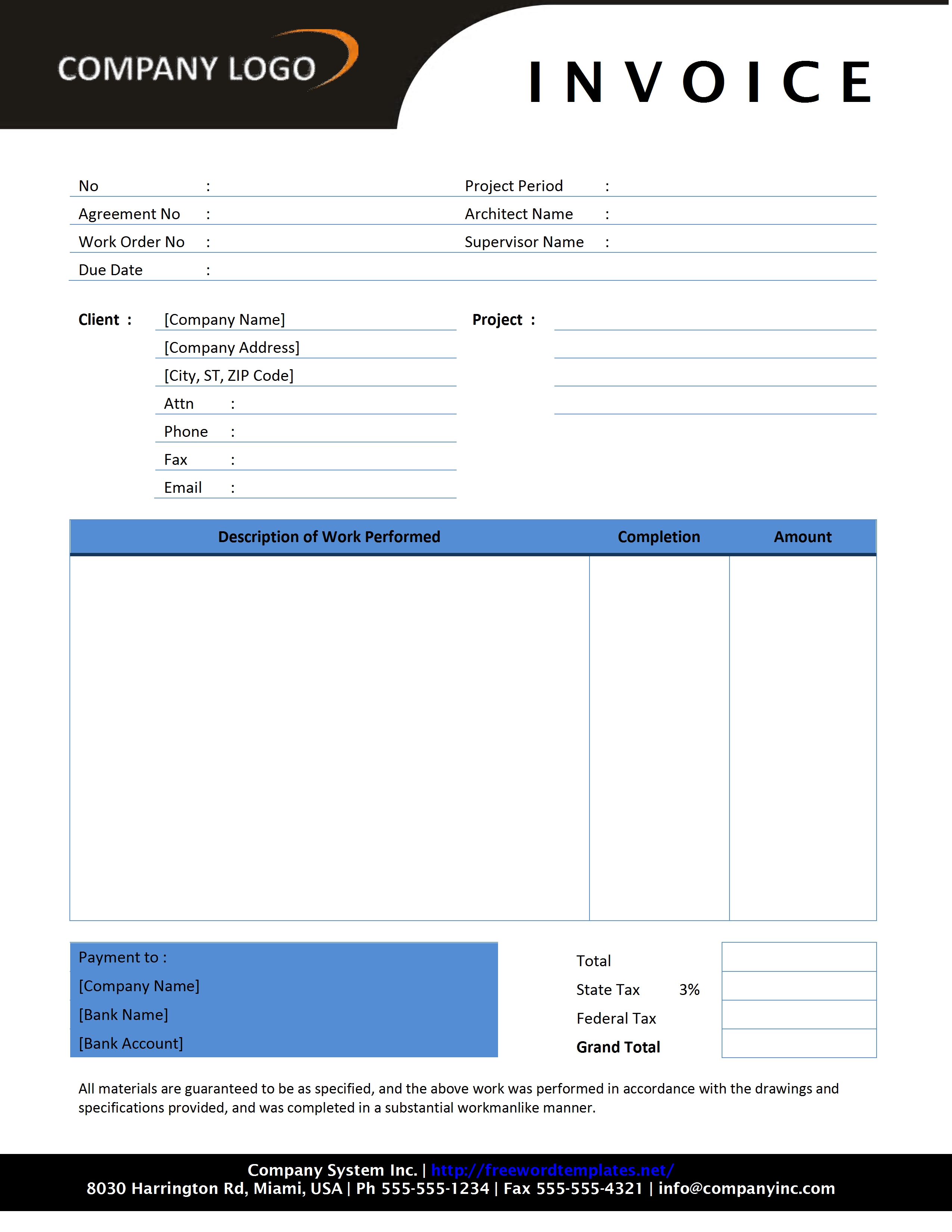 Free Samples Of Invoices S