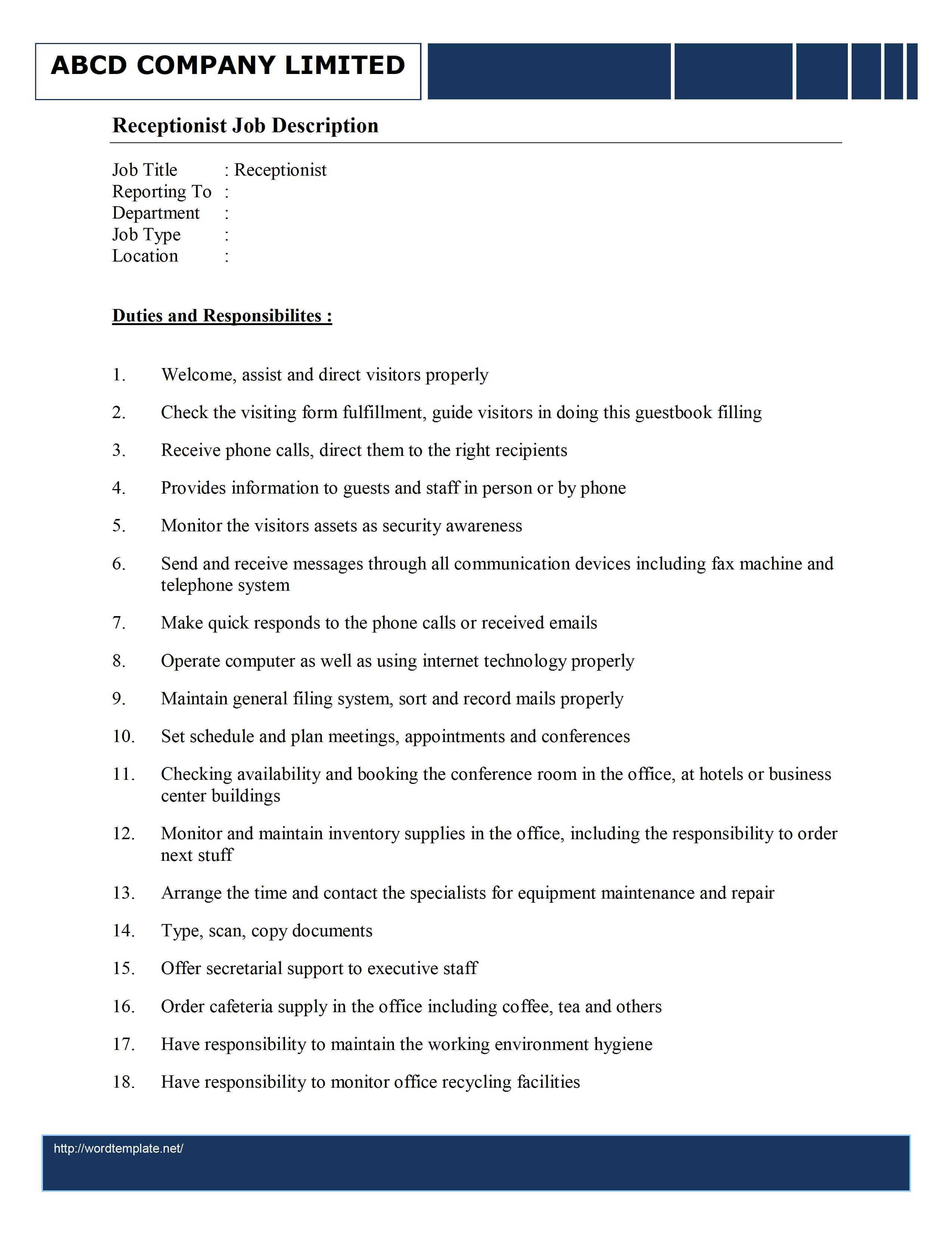 Job descriptions administrative assistant resume