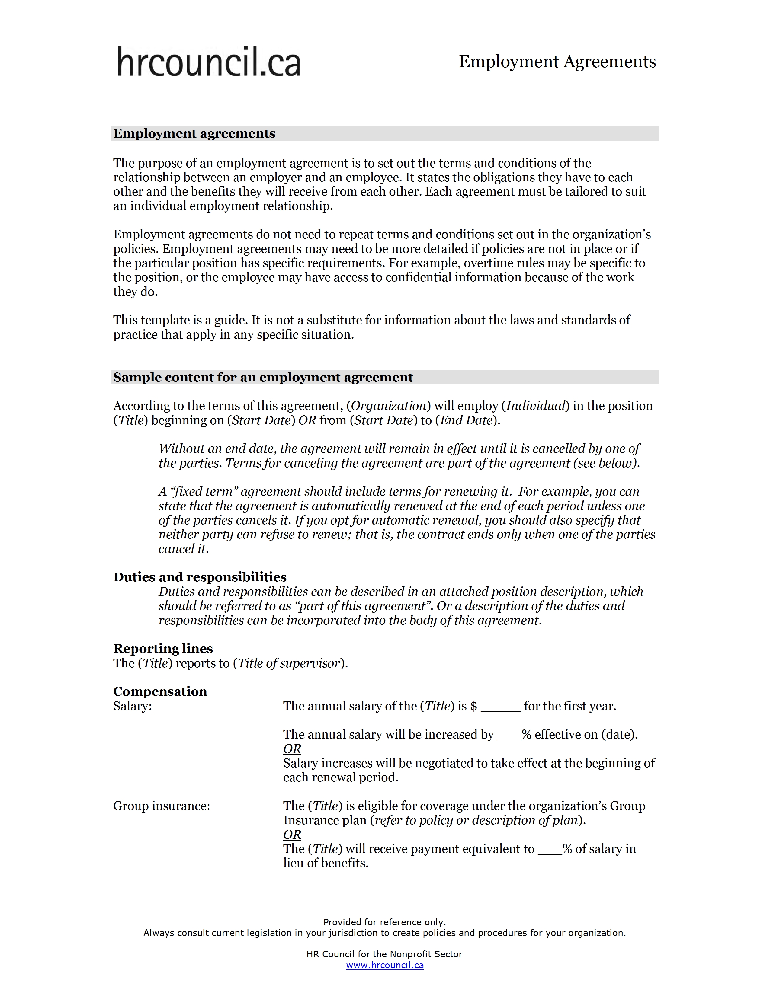 employment contract sample  Free Microsoft Word Templates